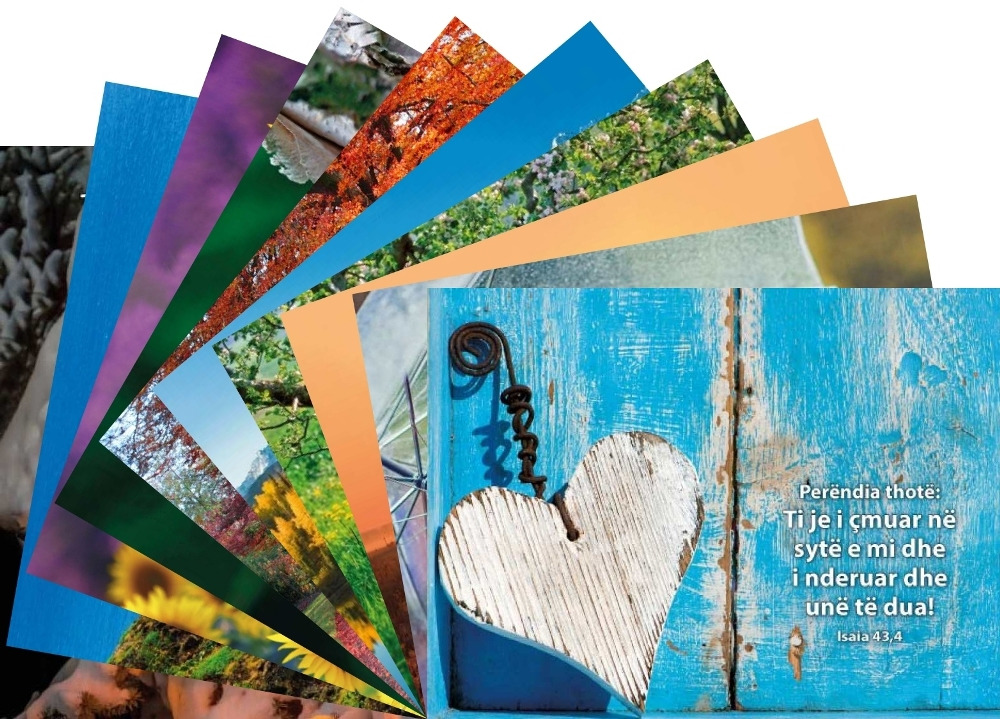Postkarte mit Bibelvers - Albanisch