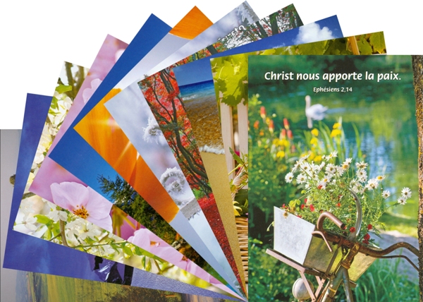 Postkarte mit Bibelvers - Franz�sisch