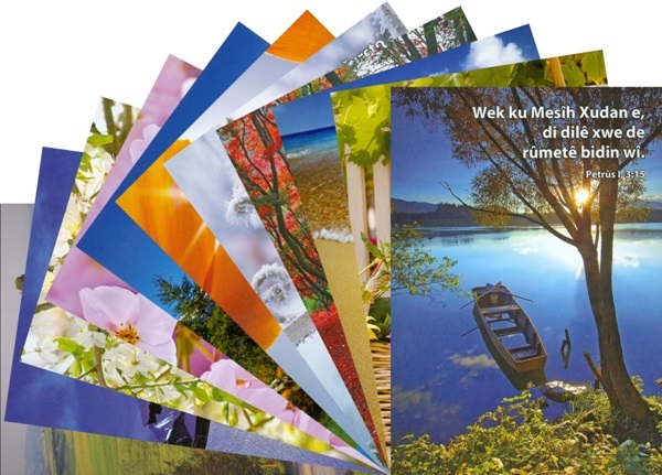 Postkarte mit Bibelvers - Kurdisch-Kurmandschi