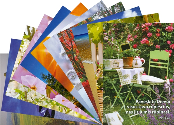 Postkarte mit Bibelvers - Litauisch